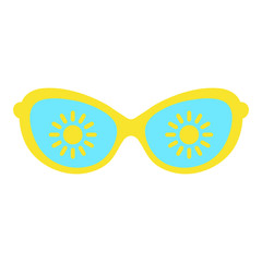 Women's glasses, women's accessory. Summer season, sun, vacation.