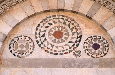 Mosaic in the lunette of the church San Paolo all'Orto in Pisa, Italy