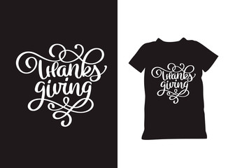 Thanksgiving hand drawn lettering. Joyful white text isolated. apply Thanksgiving Day typography. For holiday banners, designs, t-shirt