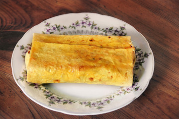 Shawarma on a plate. Home shawarma