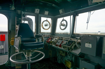 War ship controls and artillery 