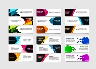 Bundle of 18 Vector abstract design banner web template.