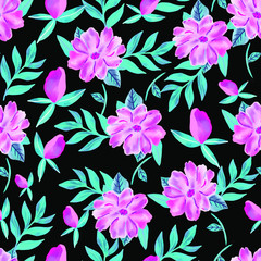 Vector illustration of a seamless floral pattern in spring for Wedding, anniversary, birthday and party. Design for banner, poster, card, invitation and scrapbook floral patron