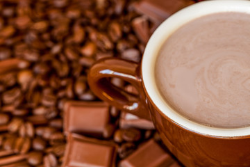 Hot Chocolate In A Mug And Chocolate Bars