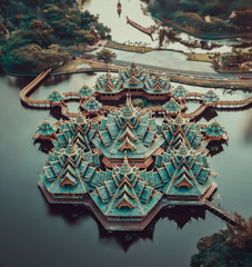 Naklejka premium Temple in Ancient City, Bangkok, Thailand