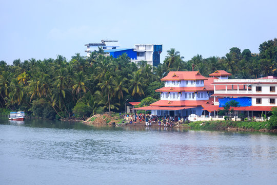 Parassinikkadavu Sree Muthappan Temple at the bank of Valapattanam River near Kannur, Kerala, India.