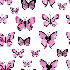 Butterflies Vector illustration of a seamless floral pattern in spring for Wedding, anniversary, birthday and party. Design for banner, poster, card, invitation and scrapbook
