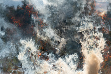 Flames and smoke, fire background