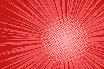 Comic book background. Sunburst halftone pattern in pop art style
