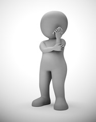 Talking on a mobile phone or cellular device for business or personal - 3d illustration