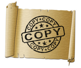 Copy stamp meaning duplicate or replicate a likeness - 3d illustration