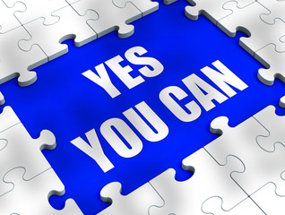Fototapeta premium Yes you can concept icon means affirmative action and inspiration to succeed - 3d illustration