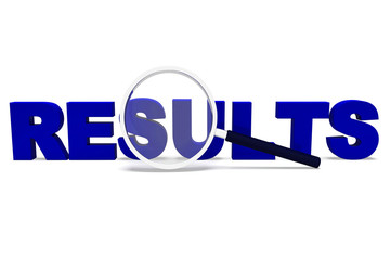 Results concept icon means conclusions performance or evaluation - 3d illustration