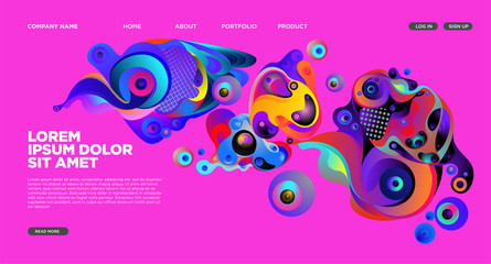 Modern Colorful Landing page Abstract Fluid Background Template. Wave Liquid shape in colorful Website background in Eps 10. 