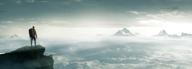 Rolgordijnen Bergbeklimmer - top - vrijheid © m.mphoto