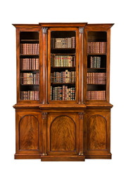 small Bookcase breakfront old antique with books