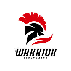 Spartan warrior logo design vector illustration. Warriors sport team logo design template.