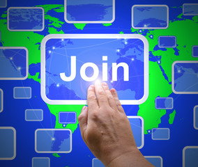 Join concept icon means registration or signing up - 3d illustration