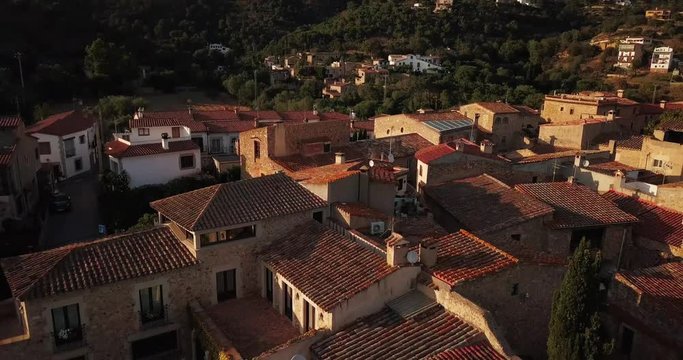 The old Spanish town of Castel de Aro and the Catholic Church