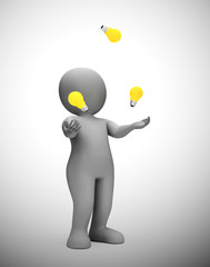 Ideas and inspiration concept depicted by a light bulb - 3d illustration