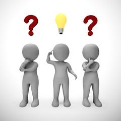 Ideas and inspiration concept depicted by a light bulb - 3d illustration