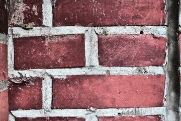 Detailed old and weathered vintage brick wall in high resolution