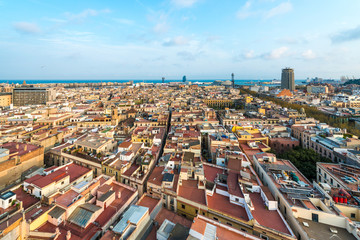 Barcelona from Santa Maria del Pi church, Spain