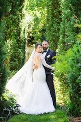 happy bride and groom together