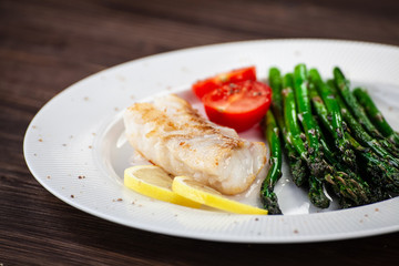 Fish dish - fried fish fillet and vegetables
