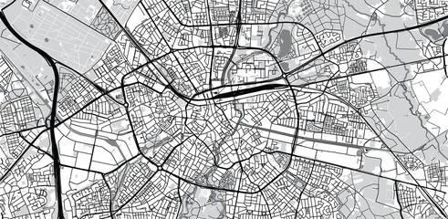 Urban vector city map of Eindhoven, The Netherlands