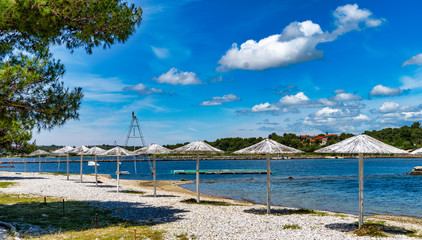Strandszene Premantura, Istrien, Kroatien
