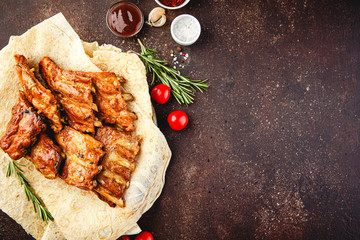 Roasted barbecue pork ribs