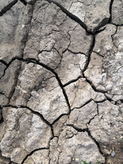 Patterned cracks in the dry ground. soil break from heat background
