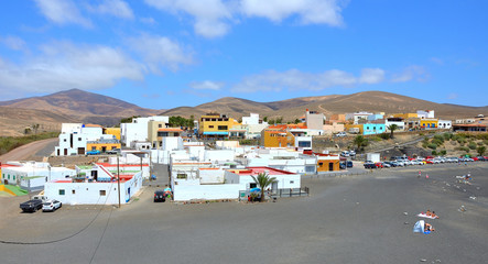 Fototapeta na wymiar Colorful Village of Ajuy on the Volcanic Landscape of Fuerteventura, Canary Islands