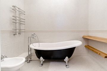  modern bathroom with metal foot bath