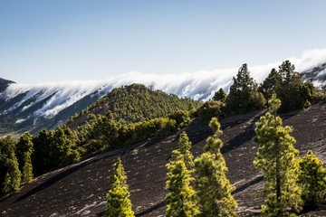 Paysage de nuages de l'Île de La Palma aux Canaries, Espagne