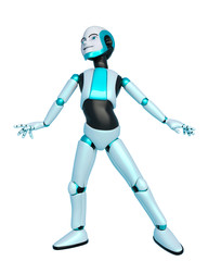 Obraz na płótnie Canvas robot boy cartoon dancing