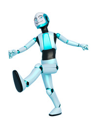 robot boy cartoon just walking