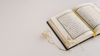 Copy space with opened quran