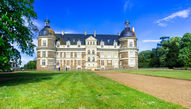 Famous castles of Loire valley - beautiful elegant Chateau de Serrant , Landmarks of France
