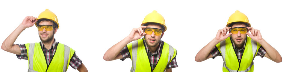 Industrial worker isolated on white