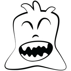 Cartoon faces expressions vector set