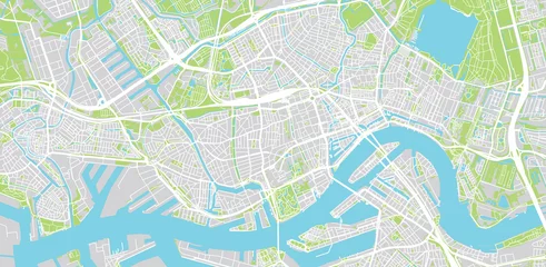 Cercles muraux Rotterdam Urban vector city map of Rotterdam, The Netherlands