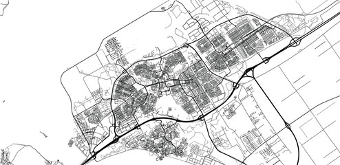 Urban vector city map of Almere, The Netherlands