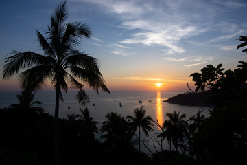 The view of tropical sunset