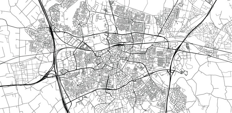 Urban vector city map of Breda, The Netherlands