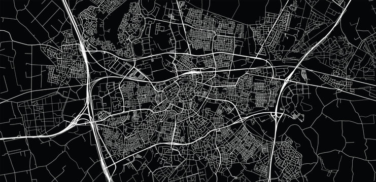 Urban vector city map of Breda, The Netherlands