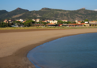 Fototapeta na wymiar the beach of Bosa Marina, Sardinia, Italy