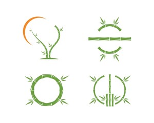 Bamboo with green leaf for your logo icon vector