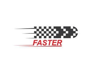 faster speed logo icon of automotive racing concept